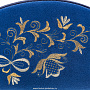 Косметичка бархатная "Букет". Темно-синяя с золотой вышивкой, фотография 3. Интернет-магазин ЛАВКА ПОДАРКОВ