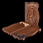 0053785 Нат.дерево НАРДЫ Ивановские СОБОР бук 59*30см