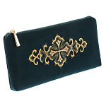 -2090000019971 Очечник  бархат морская волна Разм. 10*19*2 Мод. 249-1 Рис. 429 А 4.23.05