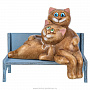 Статуэтка "Коты вечером на лавочке", фотография 1. Интернет-магазин ЛАВКА ПОДАРКОВ