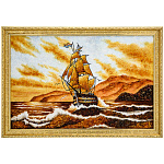 0070823/60*40см  Картина янтарная  "Шторм"