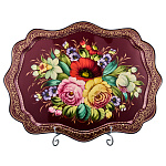 Поднос с авторской росписью "Цветы" 48х37 см