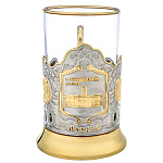 0069189 Подстаканник никель "Ленинградский вокзал" серебрение/золочение 