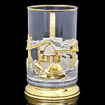 0055170/Э-М Подстаканник "СТРОИТЕЛИ" серебрение/золочение