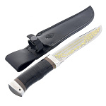 0032936 Златоуст Оружие сувенирное НОЖ разделочный  кожа алюминий