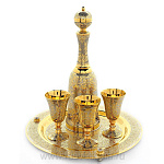 26302 Златоуст НАБОР "Сказка"Штоф +3 рюмки+блюдо, позолота, в ПУ (320) 