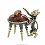 Статуэтка с янтарем "Кот и мышка на пуфике", фотография 3. Интернет-магазин ЛАВКА ПОДАРКОВ