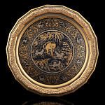  Златоуст БЛЮДО "НА ОХОТЕ"  (в раме) 00169