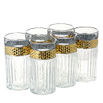Набор из 6 рифленых стаканов с позолотой