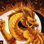 Картина янтарная "Огненный дракон" 30х40 см, фотография 3. Интернет-магазин ЛАВКА ПОДАРКОВ