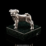 Сувенир из серебра на камне "Мопс", фотография 1. Интернет-магазин ЛАВКА ПОДАРКОВ
