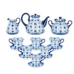 0018865/коб/экс  Гжель Сервиз чайно-кофейный "Колокольчик" 6пер.15пр. авт.Алехин С.С.