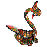 00138502/40*34*26см  Хохлома Сувенир БРАТИНА "Лебедь" с ковшиками клубника