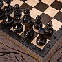 Шахматный стол резной из дерева "Ореховый" 59х59 см, фотография 4. Интернет-магазин ЛАВКА ПОДАРКОВ