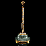 0069650 Златоуст Ручка "ГЕРБ" на подставке, золочение