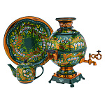 202261 Самовар электрический "ЛАНДЫШИ" на зелен,круг, 5 л