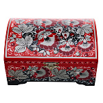 Шкатулка-сундучок "Цветы". Хохлома