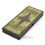 11114 Нат.камень НАРДЫ "Звезда" малые (змеевик) 119753