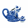 Чайник коллекционный "Лягушка". Гжель, фотография 3. Интернет-магазин ЛАВКА ПОДАРКОВ