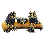 0045965/1446 Сувенир Лягушки на пне Сувенир (белый)