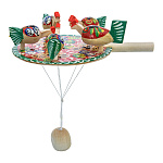 0076330 Богородская ИГРУШКА"Курочки клюют зерно"механическая, зел