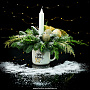Новогодняя композиция со свечой в кружке, фотография 1. Интернет-магазин ЛАВКА ПОДАРКОВ