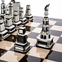Шахматы деревянные с фарфоровыми фигурами "Нефть". Гжель, фотография 5. Интернет-магазин ЛАВКА ПОДАРКОВ
