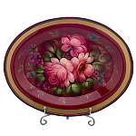 Поднос с авторской росписью "Цветы" 22х17 см