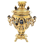 0042243 Златоуст САМОВАР электр.3литра "Русские узоры" в П/У