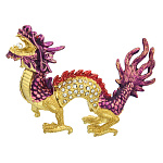  Традиции ФАБЕРЖЕ Сувенир ШКАТУЛКА"ДРАКОН" малиновый