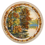 0090297--ПАННО настенной Пейзаж КРУГ диаметр 15 см