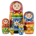 Матрешка "Традиционная с корзинкой" 5 мест