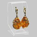 7210652/сред. вес 14-15гг  Серебро 925* СЕРЬГИ вст.Янтарь , р/п