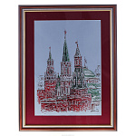 Картина "Арсенальная, Никольская, Спасская башни Кремля" 67х52 см