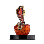 300154-НП Янтарный сувенир СИМВОЛ ГОДА 2025г "ЗМЕЯ В КОРЗИНЕ"