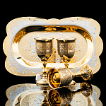 0055992/4942 Златоуст НАБОР(Лоток ср, 3 рюмки малых) NAW-4942