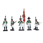 0061855 Оловянная миниатюра "Александр I и Преображенский полк."  (композиция из 5 фигур)