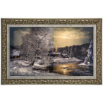  /79*53см Репродукция картины М.А Сатарова "Зимняя ночь" багет "№14 серебро