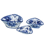 0074746 ГЖЕЛЬ Набор салатников Треугольный  3 шт  в коб 