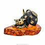Статуэтка с янтарем "Котик под чашкой", фотография 6. Интернет-магазин ЛАВКА ПОДАРКОВ