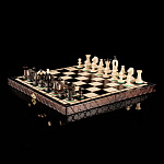 0066191/112  ШАХМАТЫ дорожные "Королевские" 36*18*4см h фигур 3-6см (дерево)