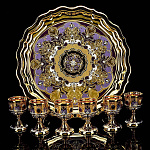 0011387/аметист Златоуст НАБОР: Блюдо+6 чарок Аметист, эмаль