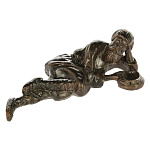 0036934 Бронза СКУЛЬПТУРА "МУЖИК С КАРТУЗОМ" дл. 14см 