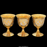 0021465 Златоуст НАБОР подарочный: 3 РЮМКИ, позолота, П/У