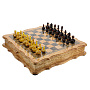 Шахматы из карельской березы с фигурами из янтаря 53х53 см, фотография 1. Интернет-магазин ЛАВКА ПОДАРКОВ