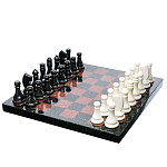 0040661 Нат.камень ШАХМАТЫ змеевик, креноид, мрамор