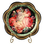 Поднос с авторской росписью "Цветы" 21х21 см