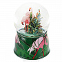 Стеклянный шар с блестками "Фламинго", фотография 3. Интернет-магазин ЛАВКА ПОДАРКОВ