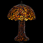 Настольная лампа из янтаря и бронзы "Дерево". Высота 48 см