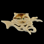 Брошь из бивня мамонта "Чеширский кот"